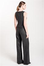 Брюки широкие из шерсти в полоску - фото 71458