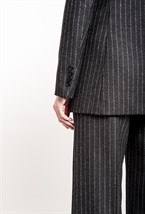 Брюки широкие из шерсти в полоску - фото 71460