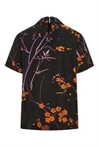 Блузка с короткими рукавами из вискозы с цветочным принтом - фото 71484