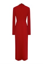 Платье макси с воротничком - фото 71553