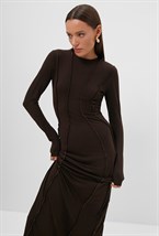 Платье рельефное макси - фото 73005