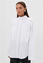 Рубашка со стойким воротником - фото 73083