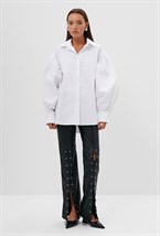 Рубашка с объемными рукавами - фото 73090