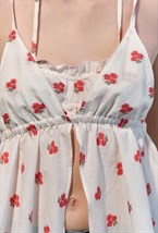 Топ-майка в красный цветочек - фото 74034