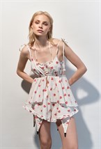 Шорты с подвязками в красный цветочек - фото 74094