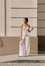 Штаны в красный цветочек - фото 74155