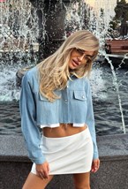 Укороченная джинсовая рубашка James - фото 74304