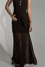 Юбка brown с шифоном - фото 74620