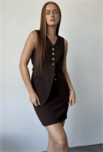 Юбка brown mini - фото 74625