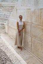 Платье с шарфом красное - фото 77075