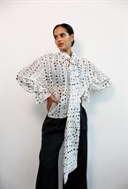 Блуза с бантом из шелка Comme Des Garsons - фото 77600