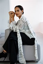 Блуза с бантом из шелка Comme Des Garsons - фото 77603