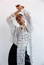 Блуза с бантом из шелка Comme Des Garsons - фото 77606