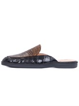 Мюли кроко в коричневом - фото 81175