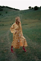 Шелковый кафтан ZIGZAG GOLD - фото 81341