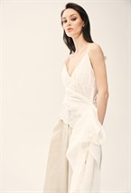 Топ белый с кружевом - фото 82865