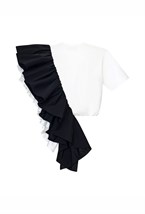 Кроп футболка с драпировкой - фото 82941