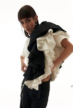 Кроп футболка с драпировкой - фото 82942