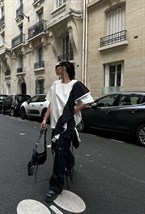 Овер футболка с драпировкой - фото 82946