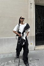 Овер футболка с драпировкой - фото 82947