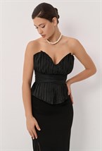Черный корсет в складку - фото 83264