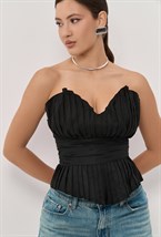 Черный корсет в складку - фото 83266