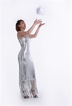 Платье пайетки с бахрамой - фото 83712