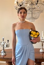 Корсетное платье голубое - фото 83862