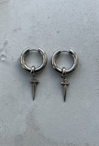 Серьги бублики с крестами - фото 84005