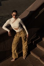 Брюки-карго из плотного хлопка - фото 84137