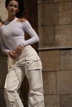 Джинсы-карго из плотного хлопка - фото 84159