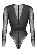 Боди с узлом из полупрозрачной сетки - фото 84165