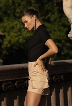 Юбка на высокой посадке с карманом-сумочкой - фото 84237