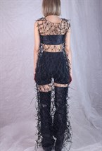 ПЛАТЬЕ ИЗ РЕЗИНОВЫХ ШНУРОВ - фото 84576