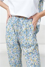 Костюм брюки футболка голубой - фото 89241