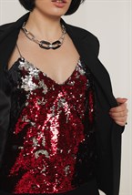 Топ "Красные паетки" - фото 89325