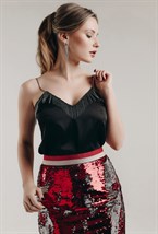 Топ с бахромой из метала - фото 89339