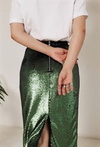 Юбка "Зеленые паетки" с ломпасами - фото 89352
