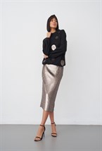 Юбка "Кофе паетки" с ломпасами - фото 89355