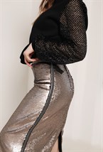 Юбка "Кофе паетки" с ломпасами - фото 89356