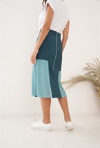 Юбка бирюза с о вставками - фото 89374