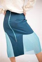 Юбка бирюза с о вставками - фото 89376