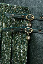 Юбка в складку зеленая «Комбинированная ассиметрия» - фото 89384