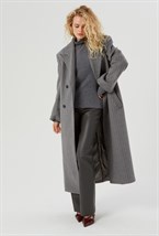 Пальто удлиненное с воротником - фото 91584