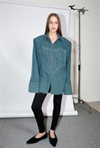 Куртка джинсовая с корсетом - фото 92788