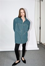 Куртка джинсовая с корсетом - фото 92789