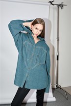 Куртка джинсовая с корсетом - фото 92790