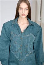 Куртка джинсовая с корсетом - фото 92791