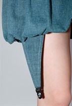 Юбка-баллон джинсовая мини с подвязками - фото 92856