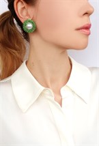 клипсы пуссеты зеленые - фото 94309